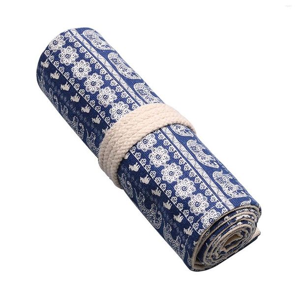 Fessure astuccio per matite artisti portatili porta pennelli roll up cancelleria scuola grande capacità stile etnico tela elegante