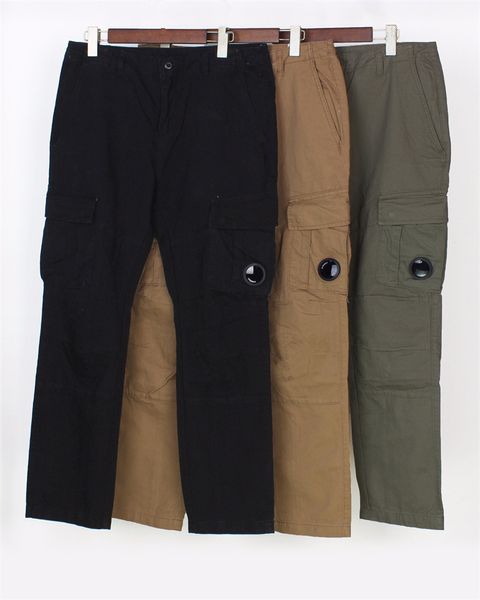 Pantaloni CP da uomo Cargo Pantaloni streetwear da uomo Hip Hop Pantaloni casual stampati Pantaloni militari retrò multi-tasche Salopette dritta allentata Bottone Coppia pantaloni da allenamento a gamba dritta