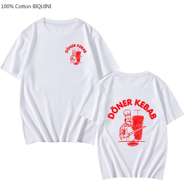 Camisetas masculinas Doner Kebab Graphic Funny Tee S-shirts Fashion Summer Summer masculino Manga curta camisetas brancas Tees Roupas de rua Camisetas 230418