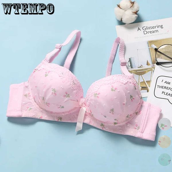 Bras Kaii Bras Teen Girl Sexy Unterwäsche Push-Up-BH Pink Sweat Bralette Schulmädchen Weiße Spitze Stickerei Dessous Dropshipping P230417