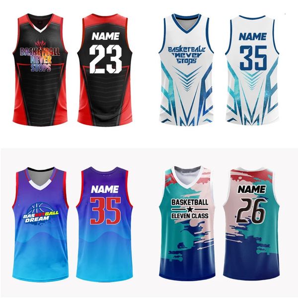 Outdoor-T-Shirts Großhandel Custom Sublimated Men Blank Basketball Jersey Set Atmungsaktive Basketballuniform Mesh Fabric Basketball Shirt 231117