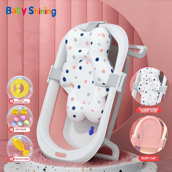 ing Tubs Seats Baby Shower Protable Tub Folding Large Size Tubs Can Sit Li Down 0-6 Years Newborn Products Mat And Bath Net P230417