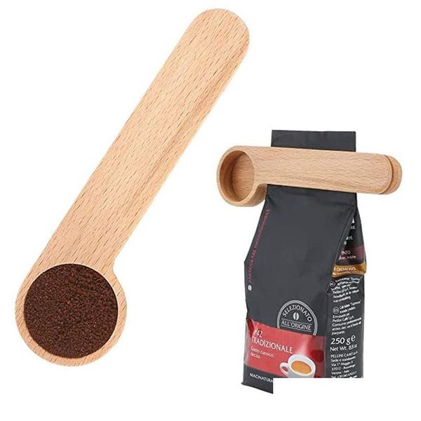 Kaffeeschaufeln Holzschaufel mit Taschenclip Esslöffel massive Buche Messlöffel Teebohne Geschenk Großhandel Lx3394 Drop Delivery Home Gard Dhbzu