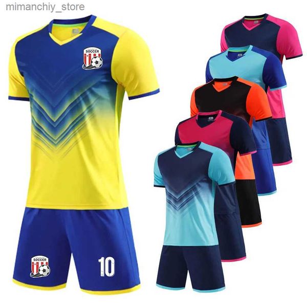 Coleccionable 23/24 Nueva temporada Traje de uniforme de fútbol para hombres Niños Venta caliente 2 piezas Corto Seve Hombre Niños Conjuntos de camiseta de fútbol profesional Q231118