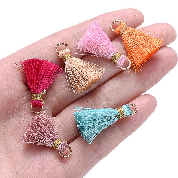 10/20/30 Pz 2 cm Mini Nappa Nappe di cotone multicolore per gioielli FAI DA TE Orecchino Portachiavi Cucito Tenda Trim Frangia Accessori Creazione di gioielli Risultati di gioielli