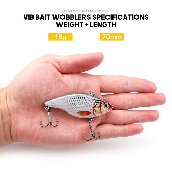 7cm 18g Rattlin Vib Pesca Setworklers Wobblers para Pike Fishing Crankbaits Lure Excha Baits Artificial Vib Lures