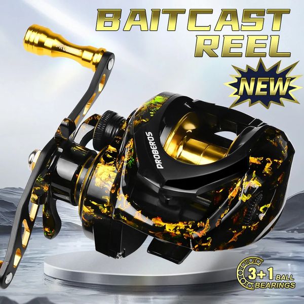 Fliegenfischerrollen2 Baitcasting-Rolle 31BB Gussrolle aus glattem Metall 72 1 Übersetzungsverhältnis Angeln Standard oder tief flach für Barsch 231117