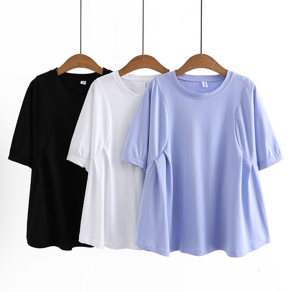 Damen T-Shirt 03 Frühling Sommer Frauen T-Shirt Übergroße Große Plus Größe Halbarm Damen Casual Solide T-shirts 230418