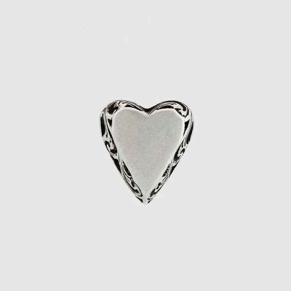 Orecchini a forma di cuore vintage con motivo speciale in argento 925, stile hip-hop, mai sbiadito