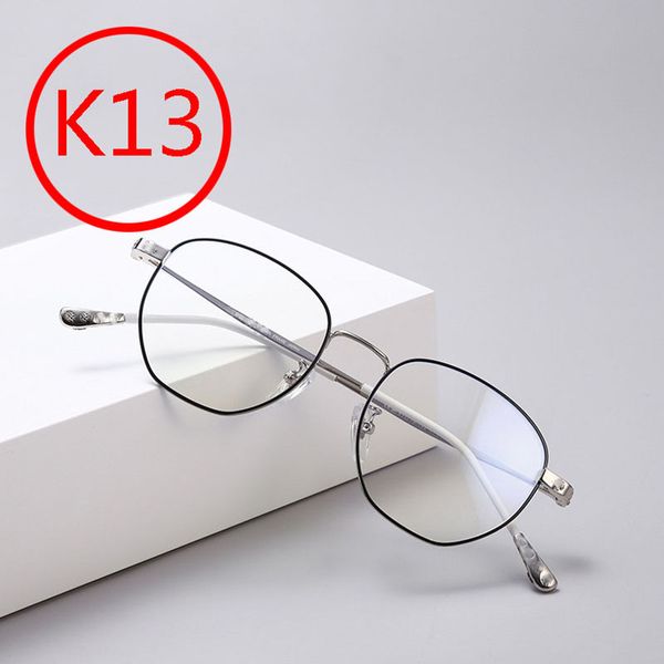 K13 Antiblau -Licht -Brillen Kreuzblume Punk Style Hip Hop Ultra Light Eye Frame Retro große Rahmenbrille