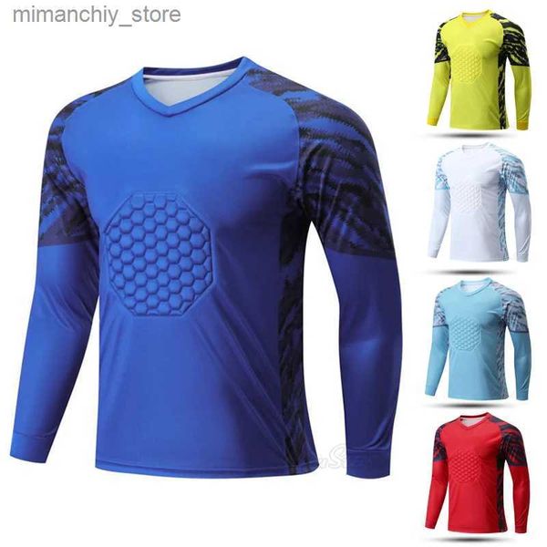 Uniformi da portiere di calcio da uomo da collezione per bambini Spugna protettiva lunga Seve Kit Kid Training Maglie da calcio per portiere di calcio Top Q231118