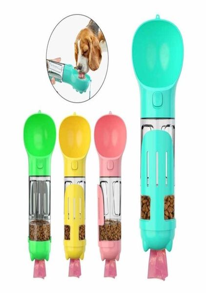 Alimentador de garrafa de água para cães de estimação portátil Acessórios para cães Tigelas de bebida Suprimentos para gatos Recipiente de comida para garrafa de bebida pequena e grande Y21300332