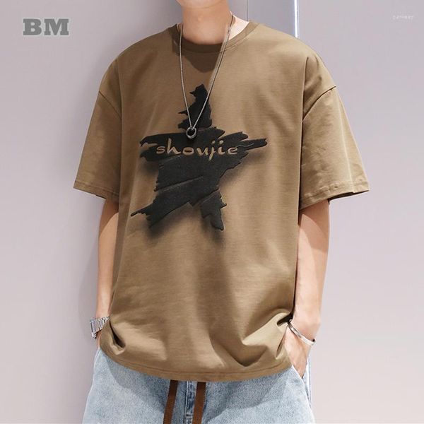 Magliette da uomo Moda coreana T-shirt Hip Hop Abbigliamento da uomo Streetwear Coppia Stampa Manica corta Estate Kpop Top Oversize Trendy Tee Male