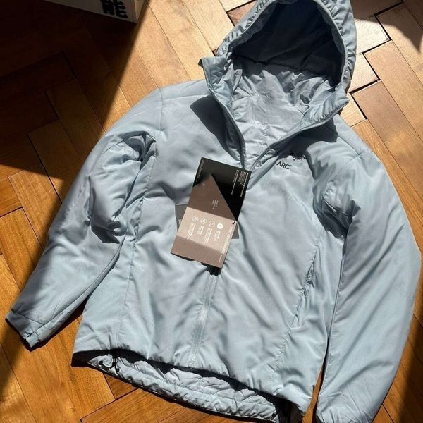 Arco jaqueta à prova de vento masculino ao ar livre sportswear engrossado parka designer jaqueta puffer zip hoodie leve impermeável esqui roupas de montanhismo
