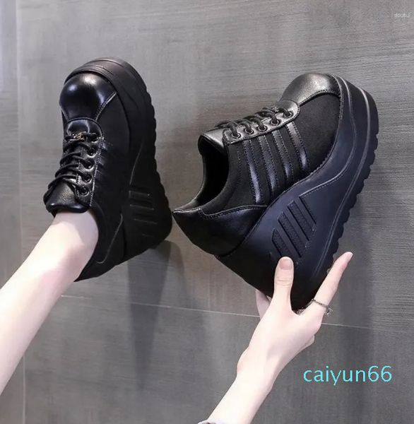 Scarpe eleganti Moda Punk Street Nero Gotico Ragazze Cosplay Piattaforma Tacchi alti Sneakers Zeppe da donna grandi