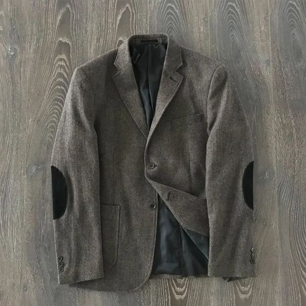 Abiti da uomo Blazer Autunno Inverno Retro Giacca di lana Multitasche Causale High Street Fashion Suit Top Uomo Cappotto Abiti maschili 231118