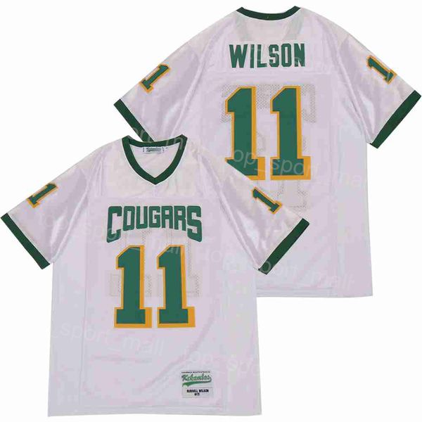 Futebol do ensino médio 11 Russell Wilson Jersey Cougars Collegiate Moive Bordery e costura de algodão puro e costure