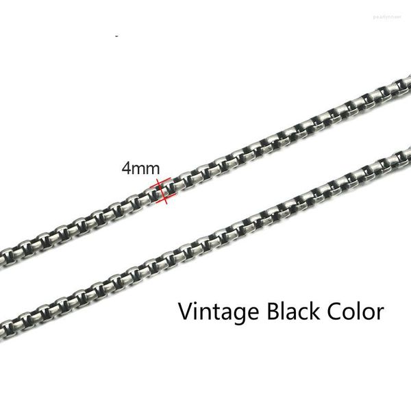 Цепи качающие ссылки коробка винтажное серебряное черное ожерелье для мужчин женщин дизайн аксессуаров ежедневные украшения