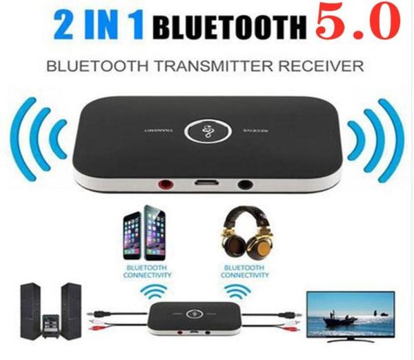 Adattatore per ricevitori audio Betooth Trasmettitore e ricevitore wireless 2 in 1 Jack da 3,5 mm per TV Sistema stereo domestico Cuffie Altoparlante334h2357655