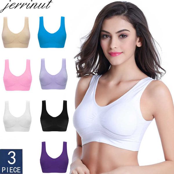 Bras Jerrinut 3pcs сексуальные беспрепятственные бюстгальтеры для женщин без подушки плюс Pize Bralette Bralette Bralete Bra Bra Vister Wireless Active Bra P230417