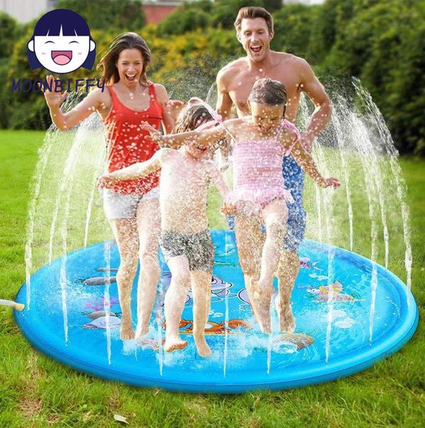 Sandspiel-Wasserspaß 170100 cm Aufblasbares Wassersprühpad für Kinder, rundes Wasserspritzer-Spielbecken, Sprinklermatte, Hof, Spaß-Schwimmbecken im Freien, 230417