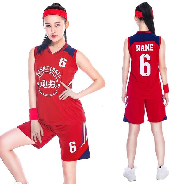 Camisetas ao ar livre atacado tecido de alta qualidade 100% poliéster malha conjunto de camisa de basquete personalizável meninas uniformes de basquete para mulheres f003 231117