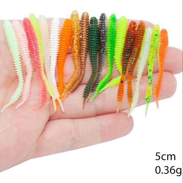 Micro sanguessuga lesma de gabarito isca de pesca Worms 5cm 0,4g Gabinete de tiro de tiro de canela Soft Soft Shadel Fly Fishing Silicon Fishing Lure Fishingfishing Lures de pesca Worms Worms Worms Worms