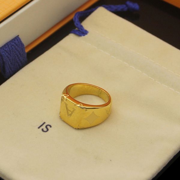 COM CAIXA anel de designer Anéis de mulheres V jóias moda Ampla Anéis de ouro presente de Casamento Amantes Aniversário belo presente
