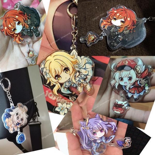 Anime Schlüsselanhänger Genshin Impact Zhongli Venti Xiao Keli Hung Schlüsselanhänger für Damen Accessoires Niedlicher Taschenanhänger Schlüsselanhänger Schmuck Modeschmuck Schlüsselanhänger Genshin