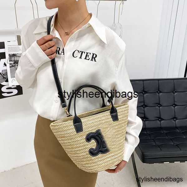 Stylisheendibags Дизайнерские Соломенные Сумки Корзина Женская Сумка-Ведро Сумка Тотализатор Пляж Плечо Crossbody Женские Сумки 2023 Дизайнерские Сумки Вуди Сумки Кошелек