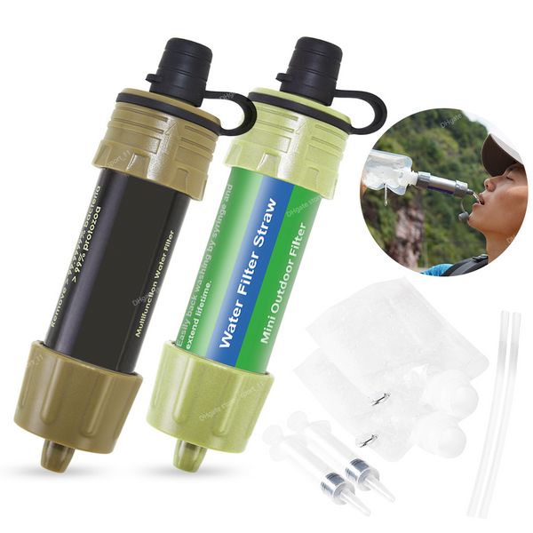 1/2 PCS Açık su filtresi saman su filtreleme sistemi su arıtıcısı acil durum hazırlık için kamp seyahat kamp yürüyüşü sağkalım