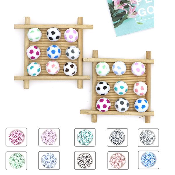 Baby Teethers Toys Kovict 510Pcs Calcio Perline in silicone Calcio 15mm Silicone per uso alimentare Perline rotonde per realizzare bracciale Catena ciuccio BPA Free 230418