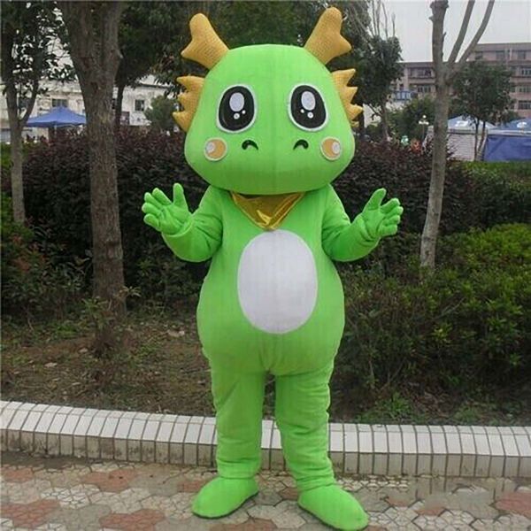 Trajes de mascote de dragão verde de Halloween para adultos circo natal halloween roupa de traje de roupa sofisticado
