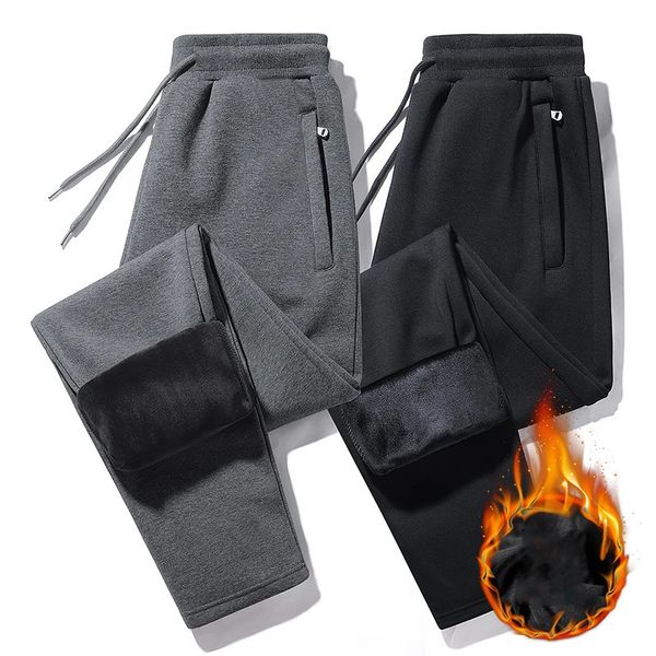 Calças masculinas Calças de inverno Homens Corredores Forrados de Pele Homens Moletom Grosso Calças com Cordão Homens Fleece Calças de Corrida Calças Quentes Plus Size 6XL 231117