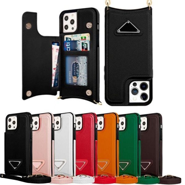 Carteira Flip Phone Case Designer Capa para iPhone para iPhone 15 Pro Max Capas Apple iPhone 14 Pro Max 13 12 11 15 Plus X XS Max XR Capa Luxo Crossbody Card Holder P Mobile Cover