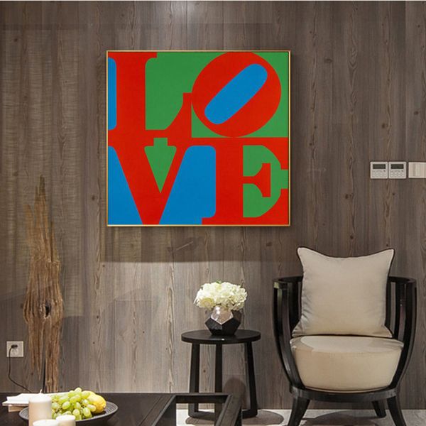 Pintura de lona moderna Arte da parede Carta abstrata Cartações de amor e impressões de parede de parede para decoração de quarto morador Cuadros