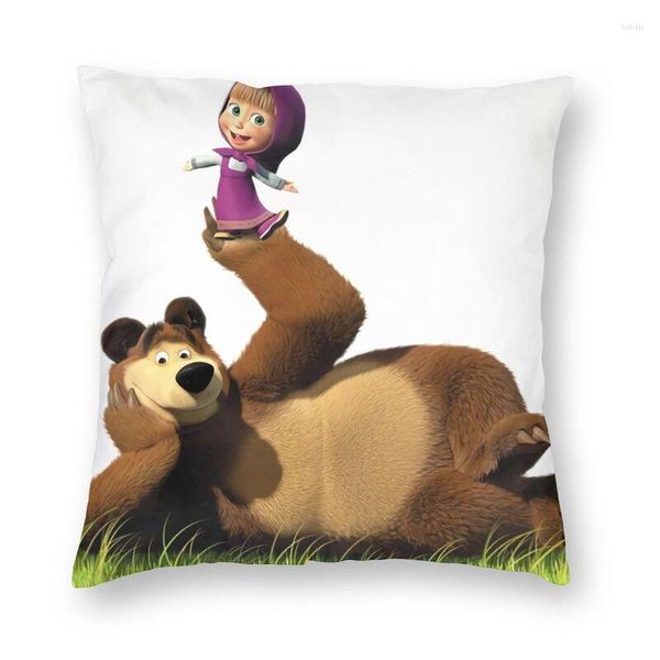 Pillow Lover The Bear Cover Home Dekorative Abenteuer Komödie Russische Anime-Abdeckungen Überwurfhülle für Wohnzimmer