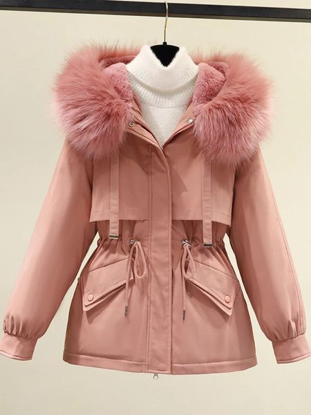 Parkas femininas para baixo 2023 jaqueta de inverno parka moda casaco longo quente e grosso algodão senhora do escritório bolsos roupas 231117