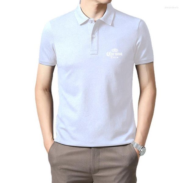 Erkek Polos Adam Yaz T-Shirt 1 PCS Moda Baskılı Taç Beyaz Marka Giyim Bira Ekstra Band T-Shirts Erkekler Gevşek Serin Stil
