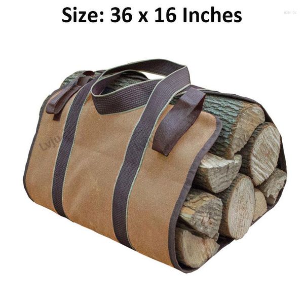 Aufbewahrungstaschen Lvju Canvas Brennholz Holz Tragetasche 36 x 16 Zoll Log Camping Outdoor Halter Carry Holz