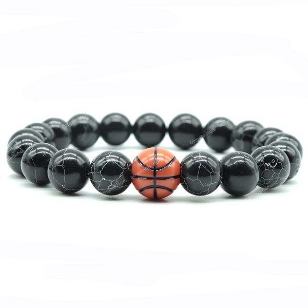 Bracciale da palestra minimalista Uomo Basket Calcio Braclet Homme 10mm Pietra naturale Braslet Perline Regalo d'amore per il fidanzato Pulseras Gioielli di modaBracciali