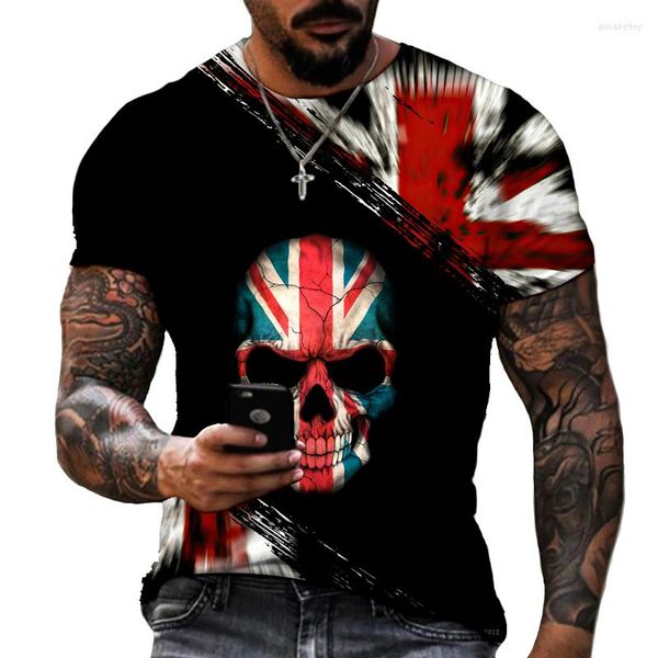 Herren T-Shirts Floral American Flag 3D-Druck und Damen T-Shirt Lycra Polyester Übergroßes Sommer-Oberteil mit O-Ausschnitt