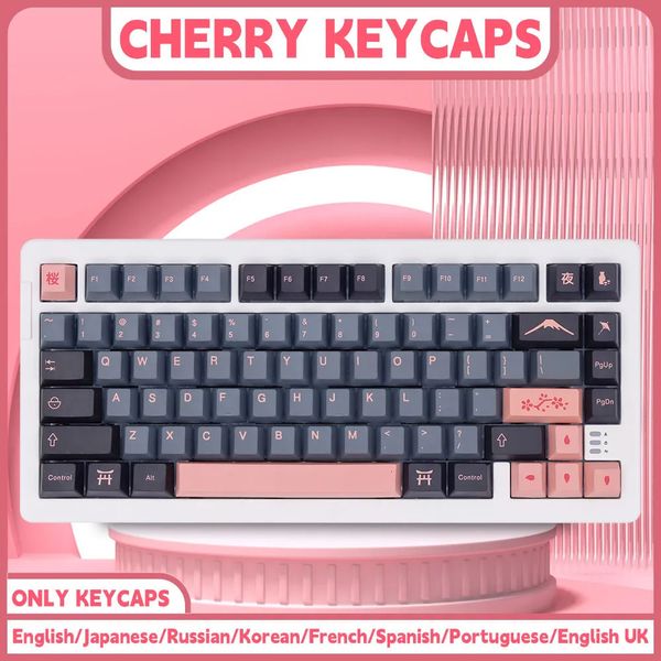 Tastiere 139 151 tasti NightSakura KeyCap inglese giapponese PBT KeyCap personalizzati Profilo Cherry per MX Switch Tastiera meccanica GMK 231117