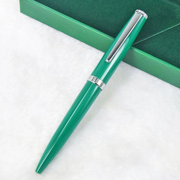 Penne gel MSS Lusso Classico Regalo Qualità Rlx Metallo Verde Vernice spray Penna a sfera Ufficio Scuola Scrittura Cancelleria Liscia con cofanetto 231117