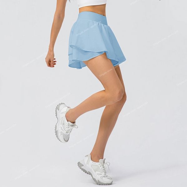 NWT Mulheres 2 em 1 Saias de tênis plissadas leves para corrida Shorts de tênis esportivos 2 em saias de secagem rápida Leve respirável curto YogaYoga Shorts saias de tênis yoga