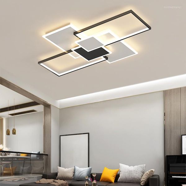 Plafoniere Moderna Semplicità Lampada a Led Personalità Casa Nero Bianco Scatola Combinazione Design Camera da letto Soggiorno Studio Illuminazione interna