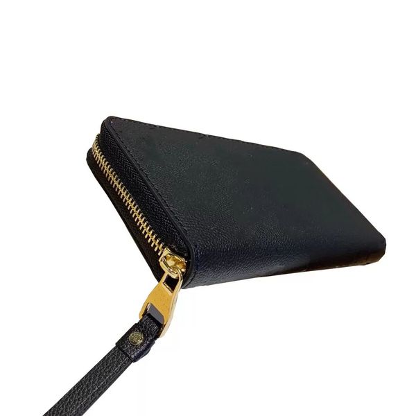 Portafoglio portatile classico Portafogli a mano di lusso di design Tre scomparti Otto slot per schede Contiene carte di spesa in contanti Scivola dentro e fuori Zip XB40062