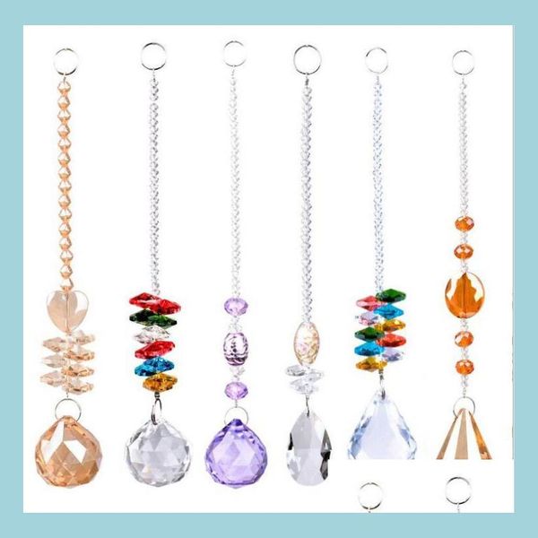 Anhänger Crystal Ball Prism Glass Chandelier Hanging Pendant Lighting Dream Sun Catcher Party Home Decor Drop Delivery Garde Dhgsk