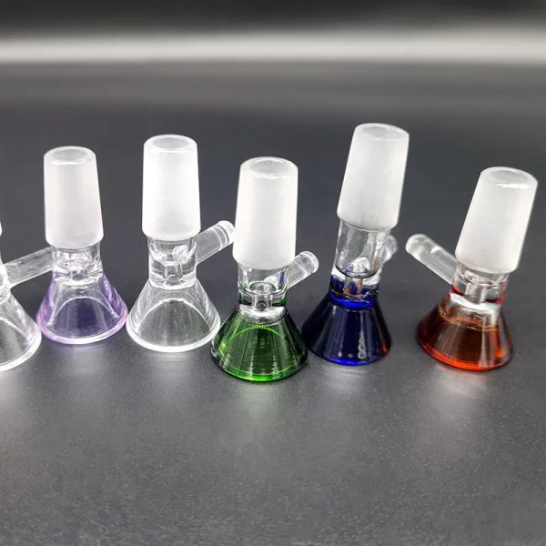 Dicke Glasschale für Shisha 14mm 18mm Außenverbindung Farbe Trichterschalen Raucherstück Werkzeug für Tabakbong Öl Dab Rig Brennwasserpfeife BJ