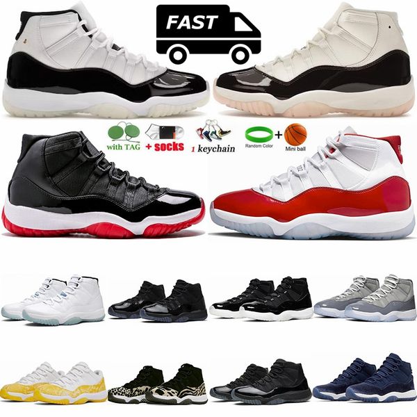 Jumpman 11 11s Scarpe da basket per uomo Donna Cherry Cool Grey Giallo Snakeskin Napoletano Rosa DMP Gratitude verde uva viola Mens Designer Sneakers Scarpe da ginnastica